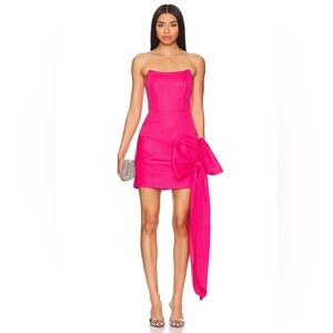 Elliatt Pink Strapless Mini Dress with Bow